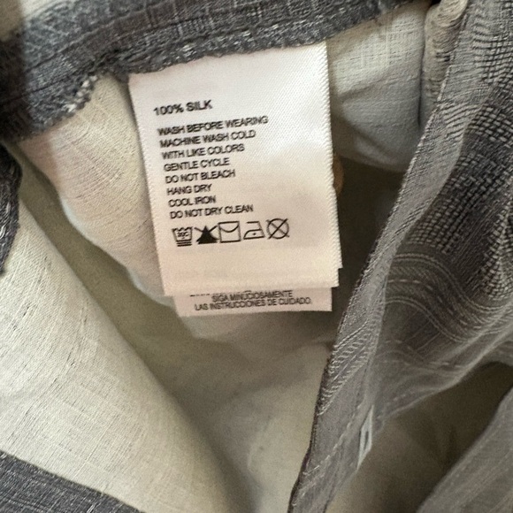 Tommy Bahama 100% Silk Men's Tahitian Border Shirt Shadow Gray Floral‎ Size XL - Picture 8 of 8